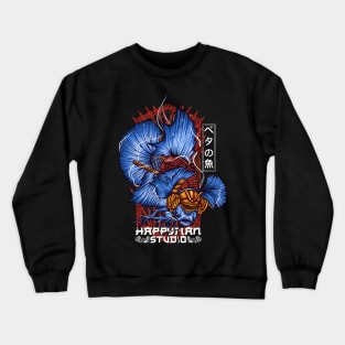 Blue Samurai Betta Fish Crewneck Sweatshirt